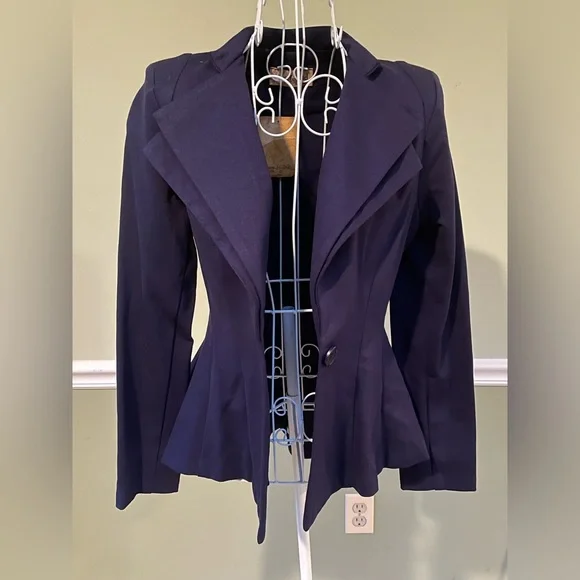 Blazer Suit Jacket Sport Coat Business Work Interview Flair Peplum empire waist - Picture 3 of 7